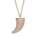 Rarities: Fine Jewelry with Carol Brodie 9.32ct White Zircon and Black Spinel Vermeil "Horn" Pendant with 32" Chain