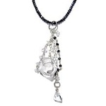 Deb Guyot Designs Black Spinel and Herkimer "Diamond" Quartz 32" Necklace