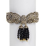 Heidi Daus "Oh, So Pretty" Beaded Tassel Drop Crystal-Accented Bangle Bracelet