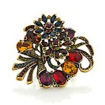 "Whimsical Floral" Crystal Pin