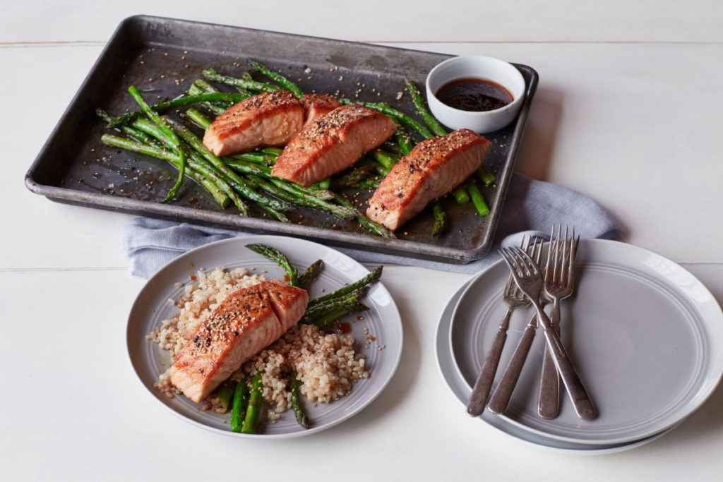 Hawaiian BBQ Rubbed Salmon with Asparagus and Ginger-Soy Sauce - HSN Blogs